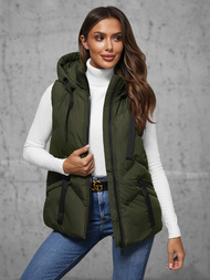 Дамска жилетка тъмнозелена OZONEE JS/5M3176/136