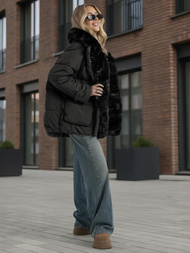 Дамско яке черно OZONEE JS/16M9185/392