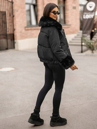 Дамско яке черно OZONEE O/H833