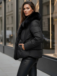 Дамско яке черно OZONEE O/16M9179/392