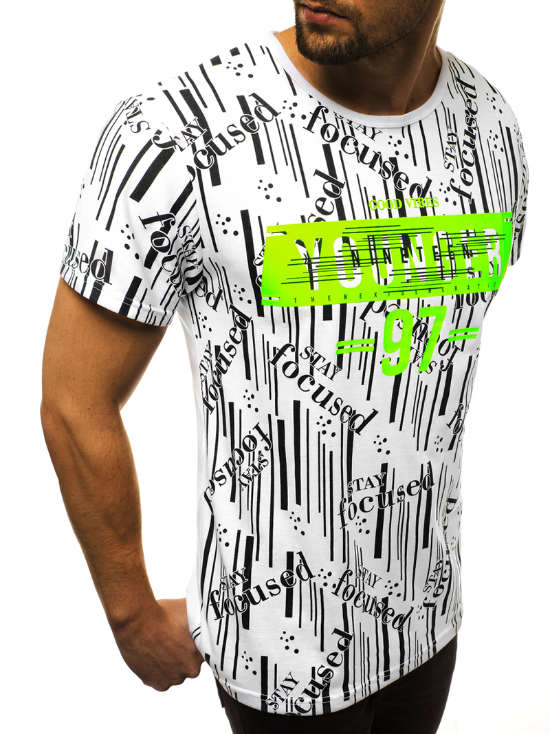 Мъжка тениска бял OZONEE JS/KS1993