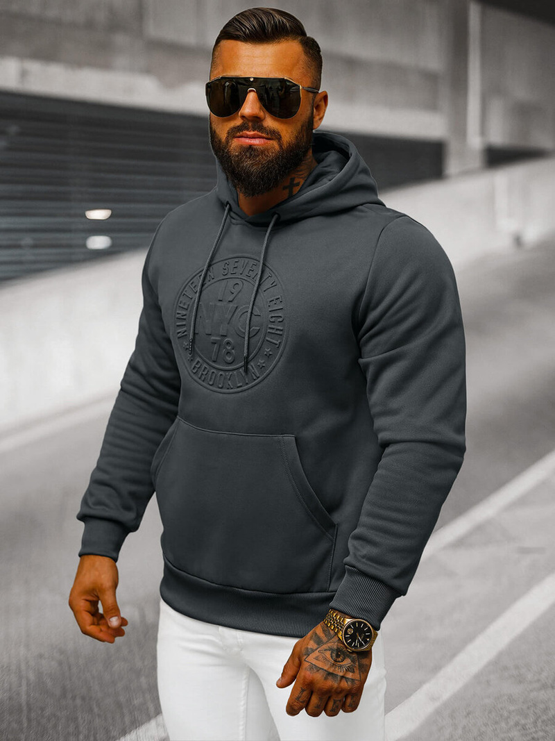 Мъжки суитшърт графитен OZONEE JS/27B6510/5