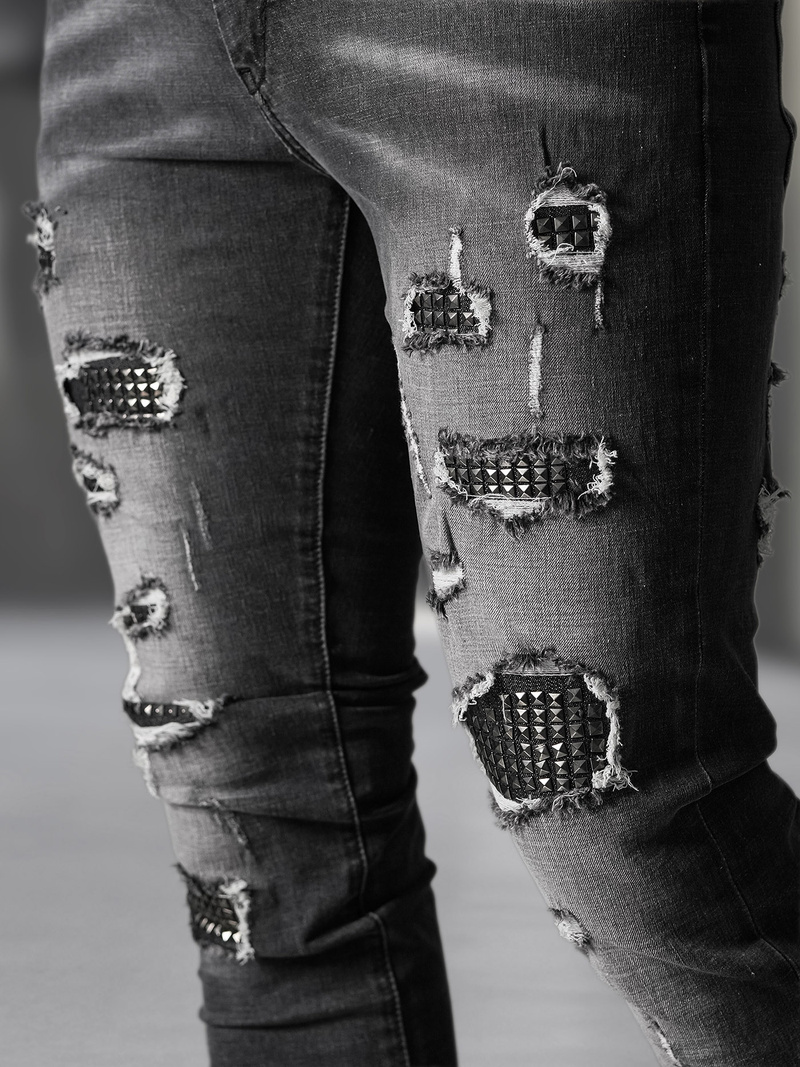 Мъжки дънки черни OZONEE NB/MP0152NZ