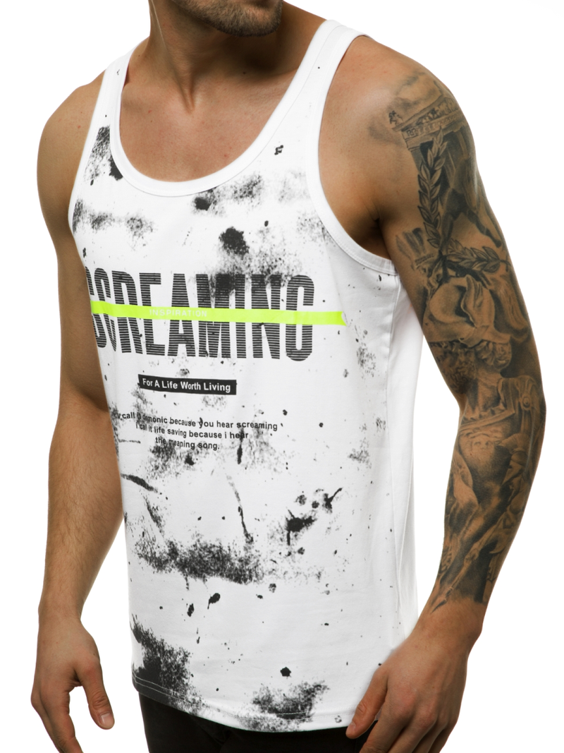 Мъжка тениска бяла OZONEE JS/SS11053