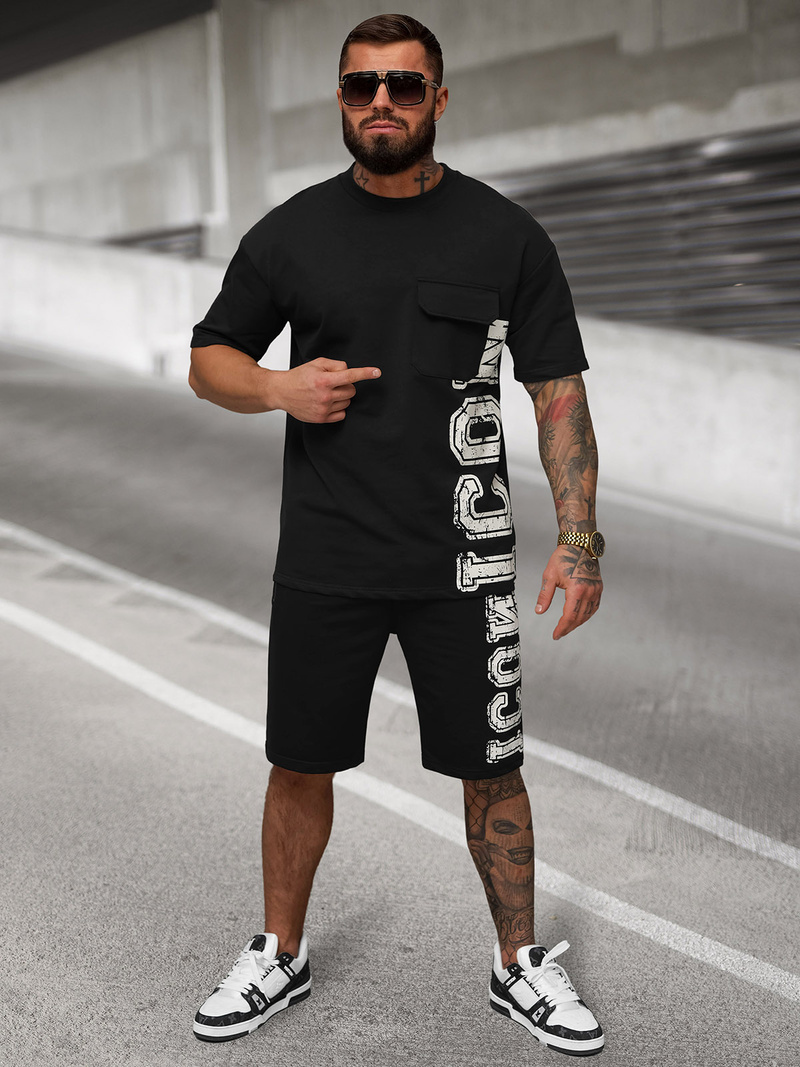 Мъжки спортен екип черен OZONEE JS/27C6531/3