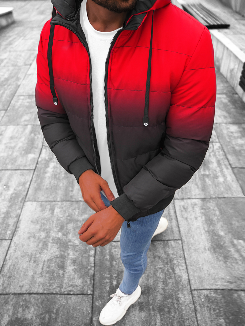 Мъжко яке червено/черна OZONEE JS/M760/270