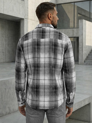 Мъжка риза черно-бяла OZONEE NB/MC728N/4Z