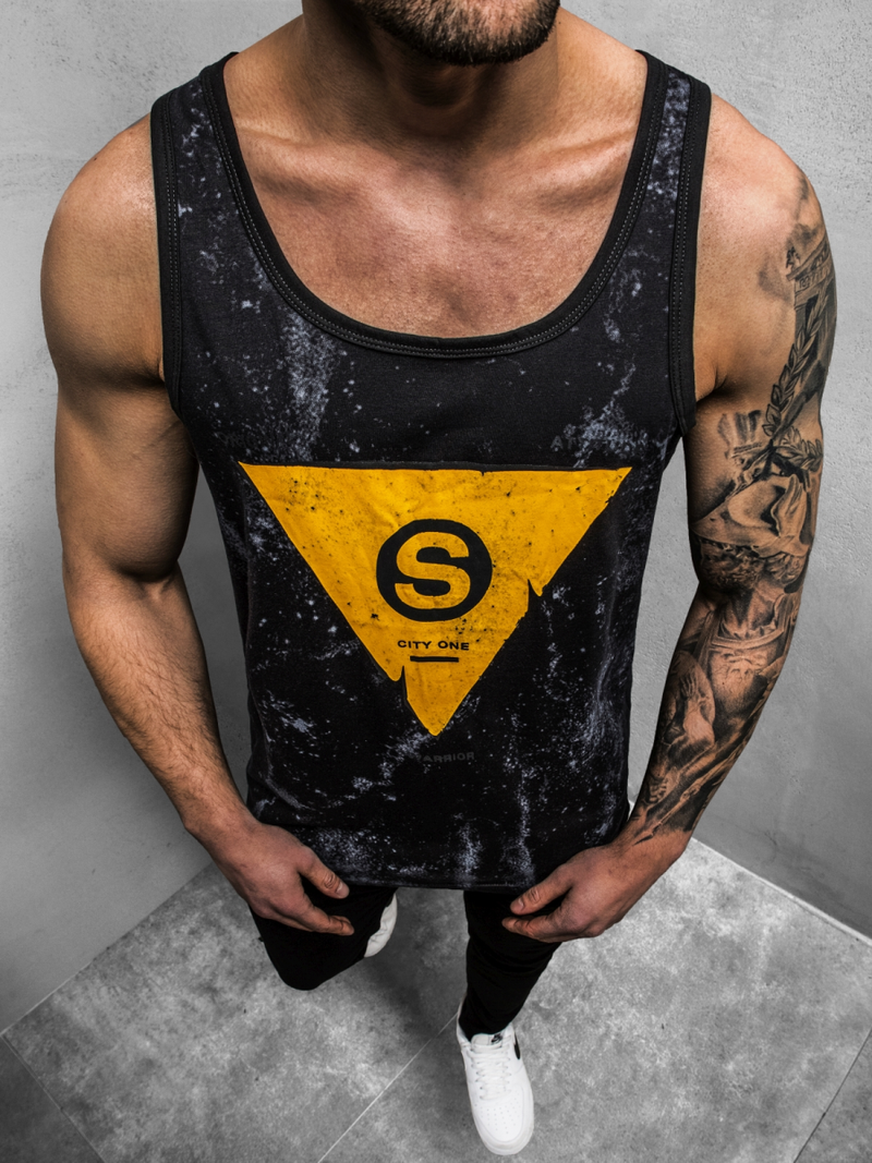 Мъжка тениска черна OZONEE JS/SS11057Z