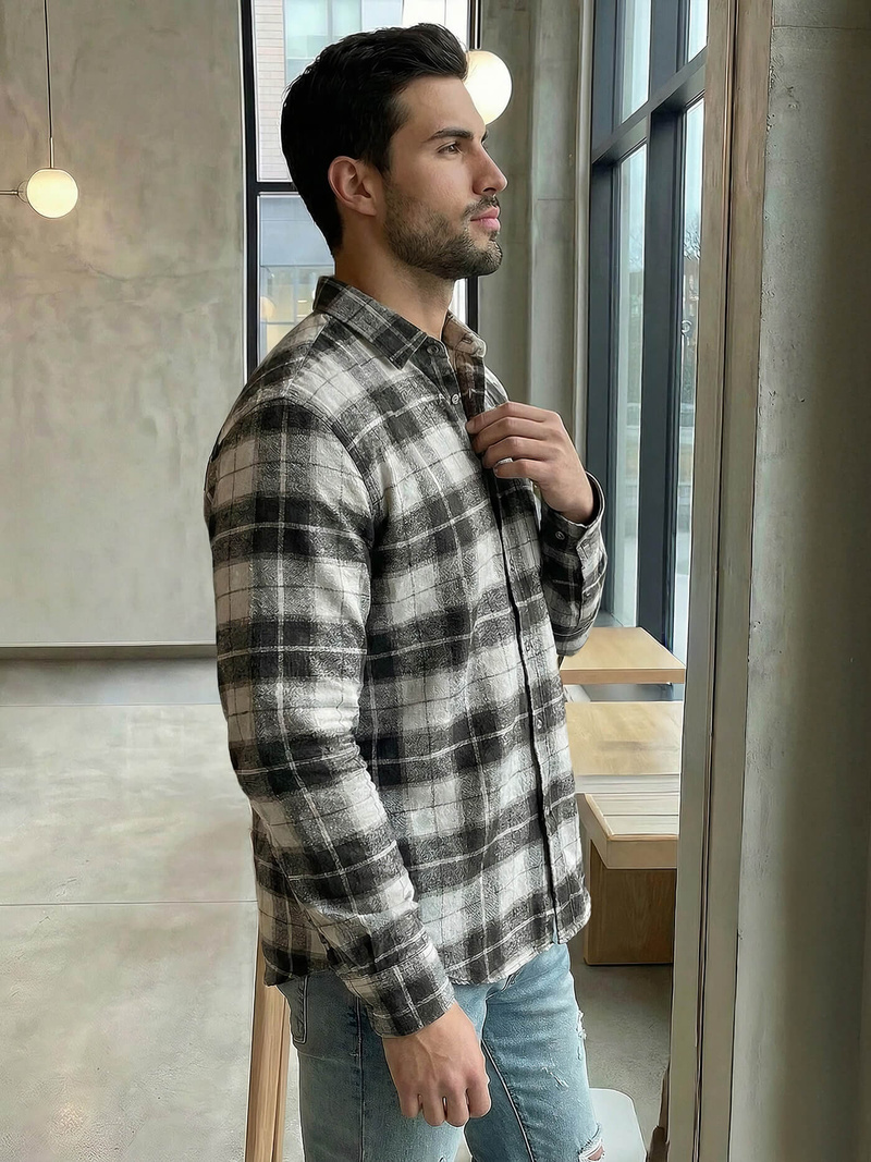 Мъжка риза сива OZONEE V/V172Z