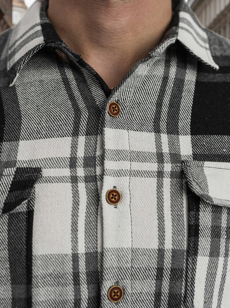 Мъжка риза черно-бяла OZONEE NB/MC728N/3Z