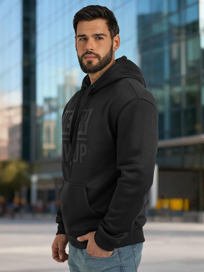 Мъжки суитшърт черно OZONEE JS/8B1983/3