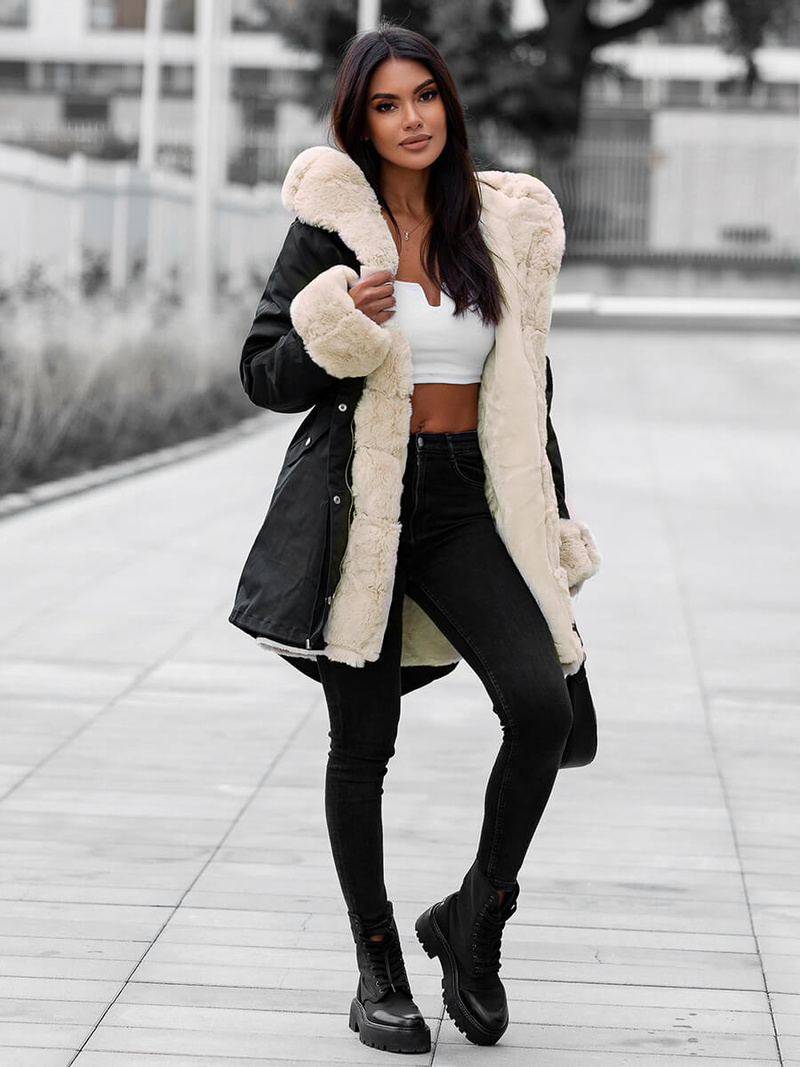 Дамско яке черна OZONEE JS/M763/392Z