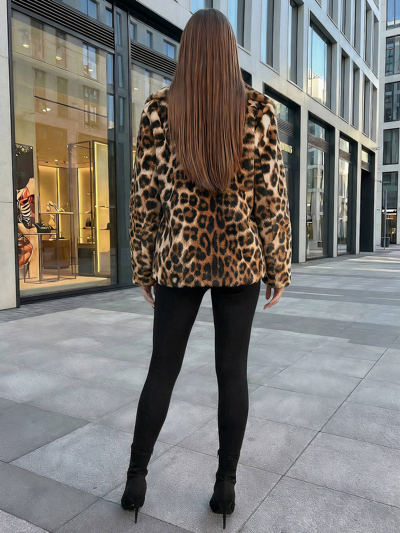 Дамско бежово и кафяво сако OZONEE JS/61M8500/158Z