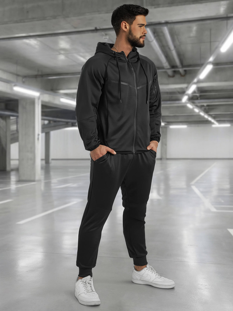 Мъжки спортен екип черен OZONEE JS/8C1966/3