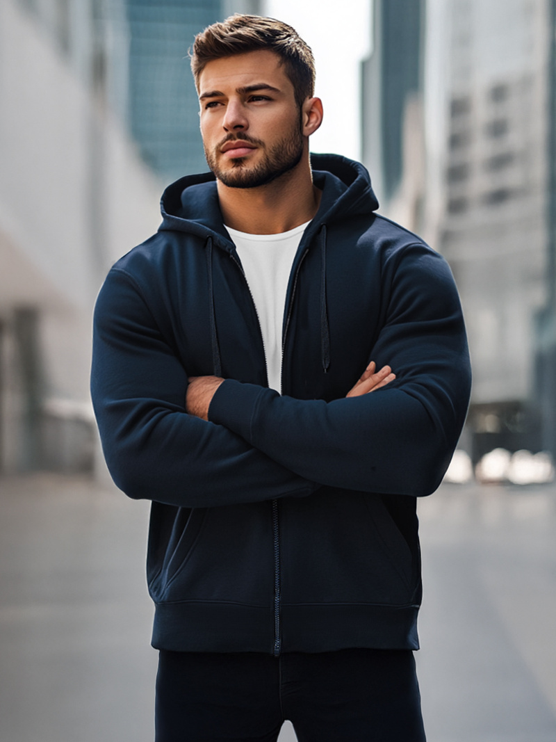 Мъжки суитшърт тъмносин OZONEE JS/2008Z