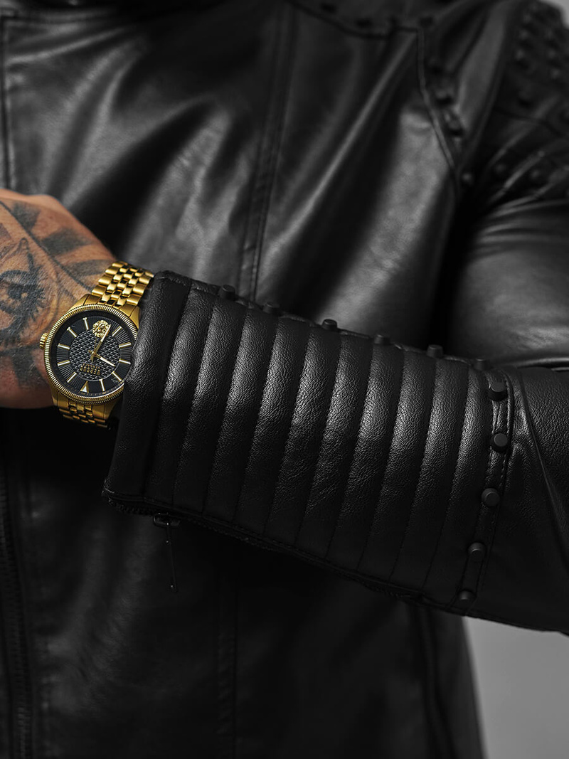 Мъжко кожено яке черно OZONEE O/8901