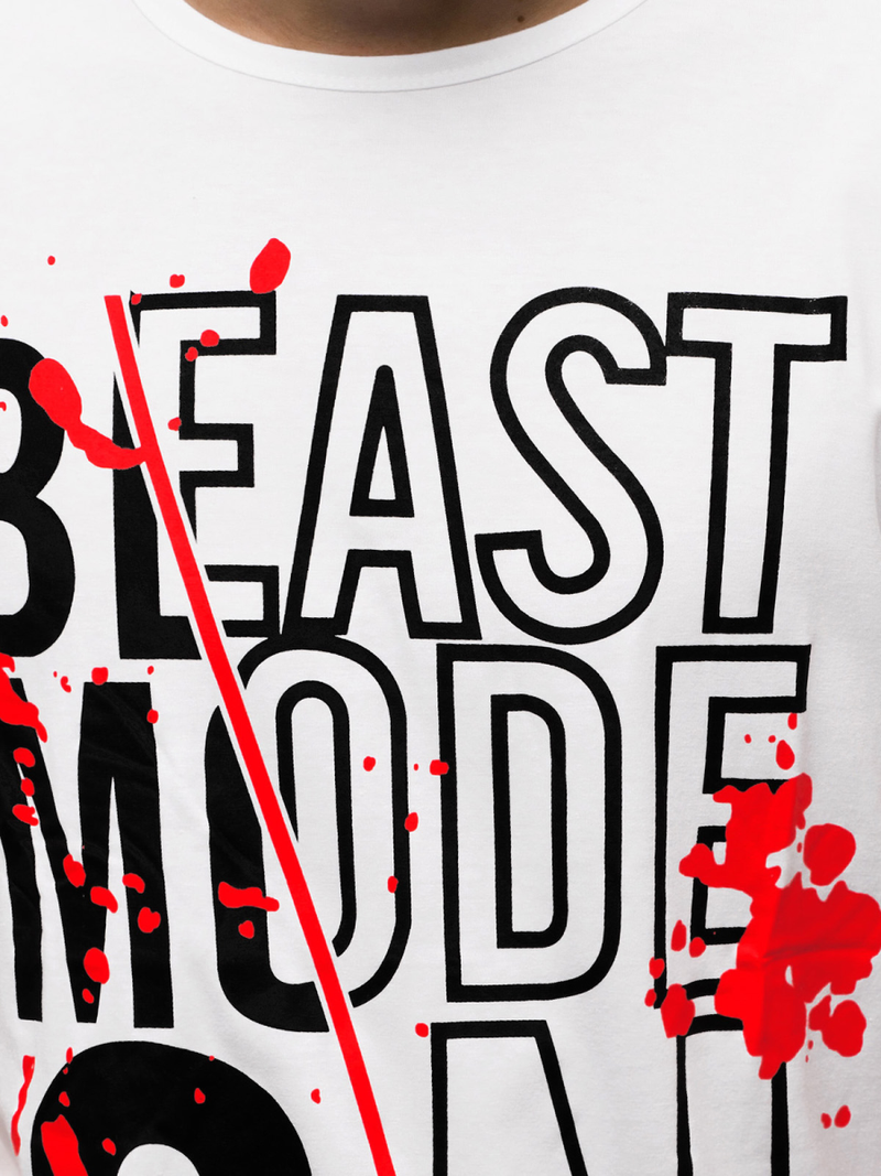 Мъжка тениска бял OZONEE JS/KS1949