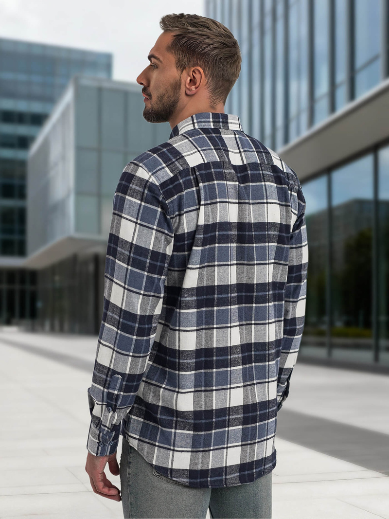 Мъжка риза тъмносиньо OZONEE V/V175