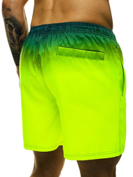 Мъжки плувни шорти зелено жълто OZONEE ST008-9