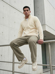 Мъжки суитшърт екрю OZONEE JS/HH016/1