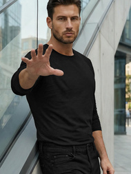 Мъжка блуза с дълъг ръкав черна OZONEE JS/2088Z