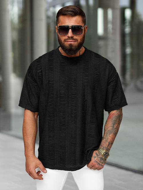 Мъжка тениска черен OZONEE O/B1149