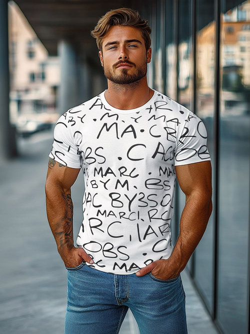 Мъжка тениска бял OZONEE JS/8T1213/1Z