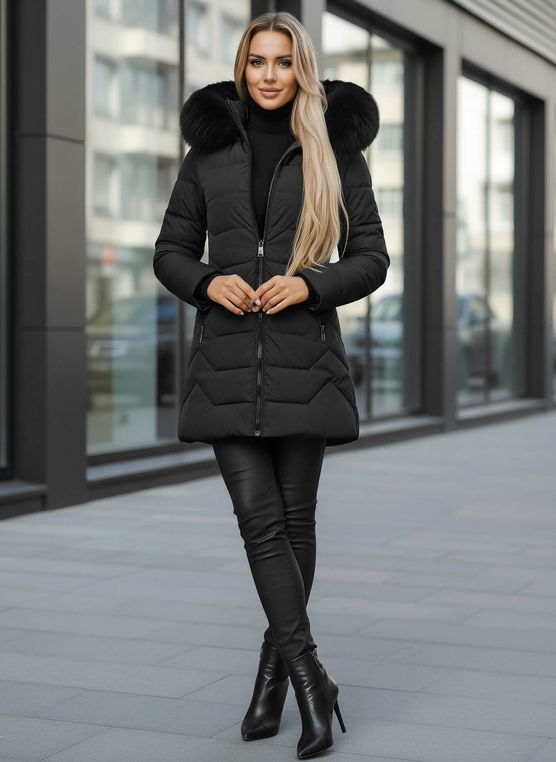 Дамско яке черно OZONEE JS/16M9121/392Z