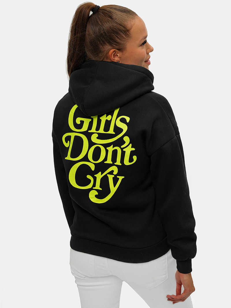 Дамски суитчър с качулка черна OZONEE JS/B26013Z