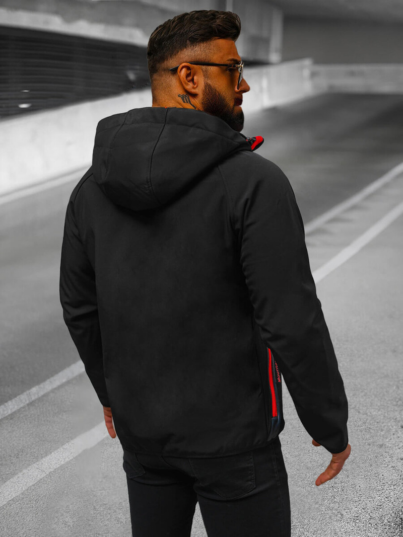 Мъжко softshell яке черно-червена OZONEE JS/HH021/1C