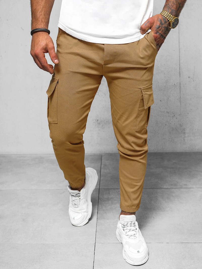 Мъжки панталони чино камел OZONEE O/1404SP