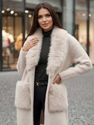 Дамско палто бежов OZONEE JS/53M5200/155Z