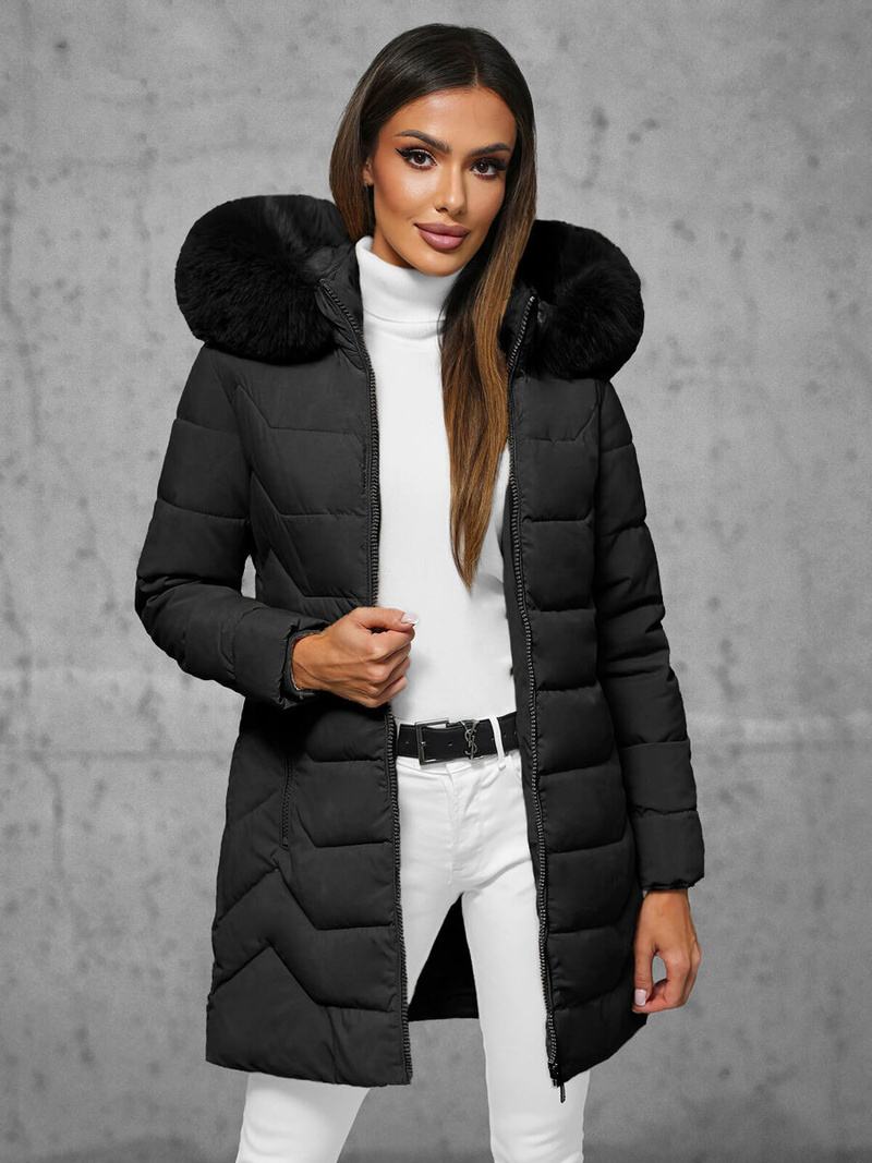 Дамско яке черно OZONEE JS/16M9121/392