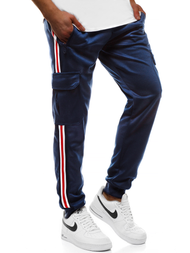 Мъжко долнище на анцуг тъмносиньо OZONEE JS/JZ11009