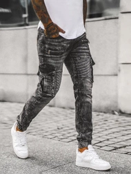 Мъжки дънки jogger черни OZONEE NB/MP0112N