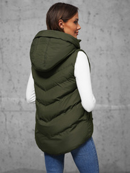 Дамска жилетка тъмнозелена OZONEE JS/5M3176/136