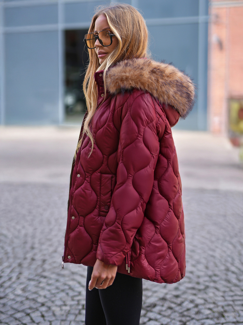 Дамско яке бордо OZONEE JS/5M3226/1