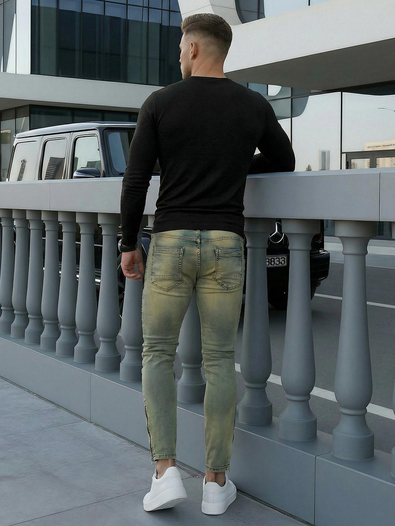 Мъжки дънки синьо OZONEE O/EM8951Z