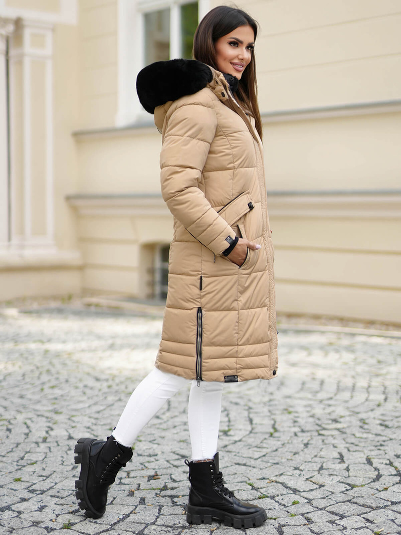 Дамско яке бежова OZONEE O/W377Z