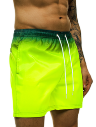 Мъжки плувни шорти зелено жълто OZONEE ST008-9