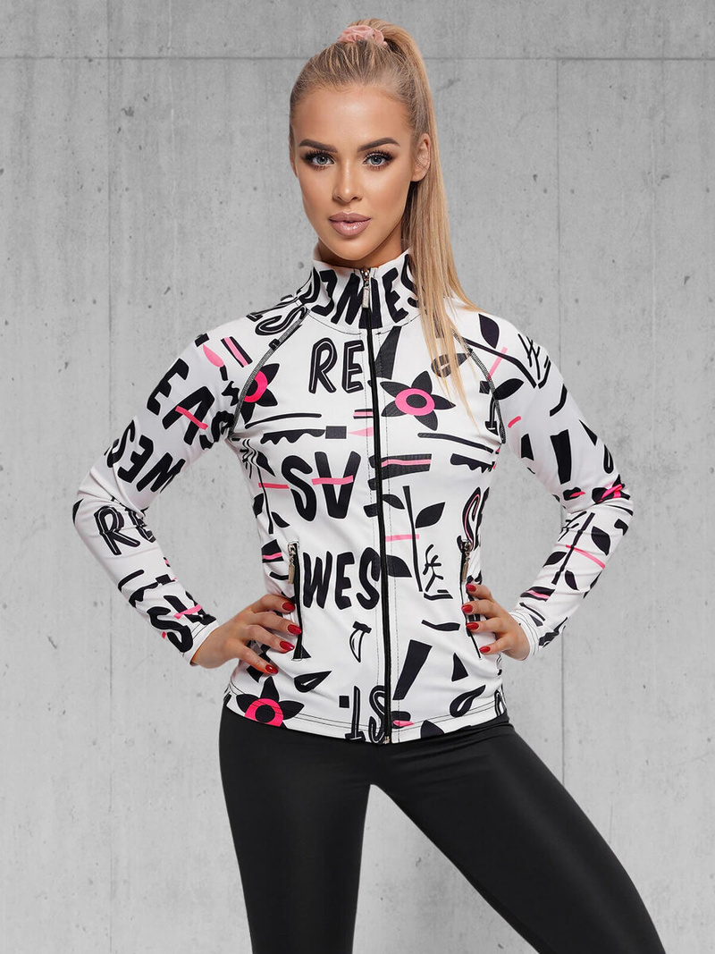 Дамски анцуг от две части бяло-черен OZONEE O/20730