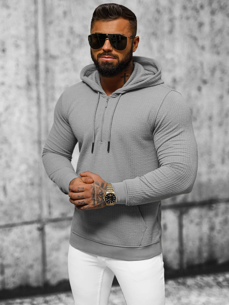 Мъжки суитшърт сива OZONEE O/TB2273