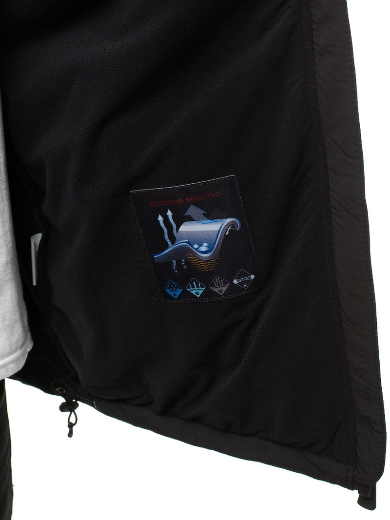 Мъжко яке SOFTSHELL черно и жълто OZONEE GE/12268