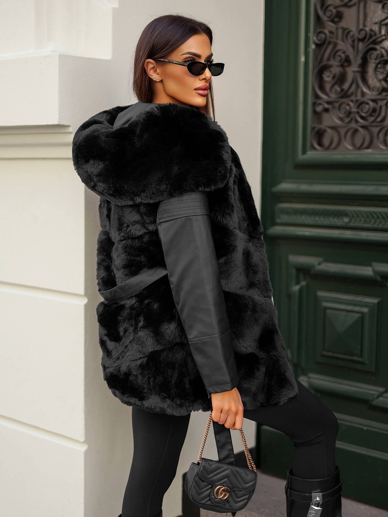 Дамско яке черно OZONEE JS/11Z8090Z