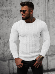 Мъжки пуловер бял OZONEE NB/MM6021/1Z