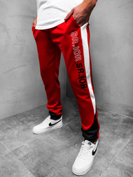 Мъжко долнище на анцуг червени OZONEE JS/AM118Z