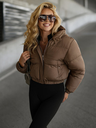 Дамско яке шоколад OZONEE JS/5M3360/158