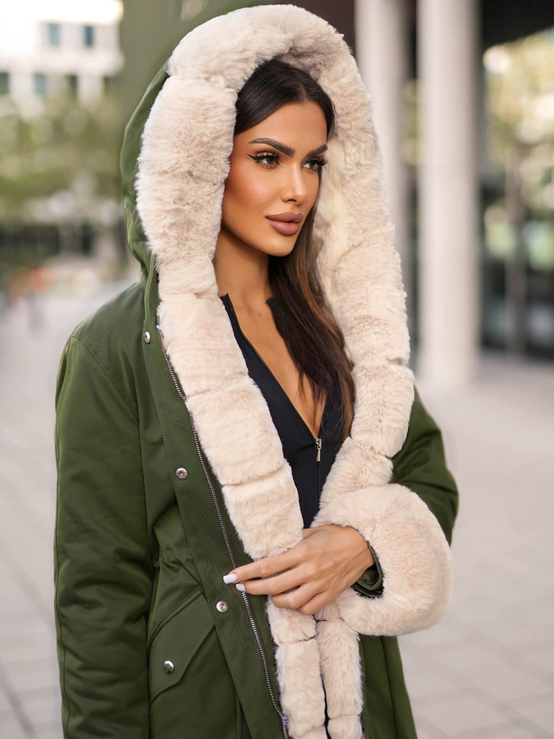 Дамско яке зелена OZONEE JS/M763/136Z