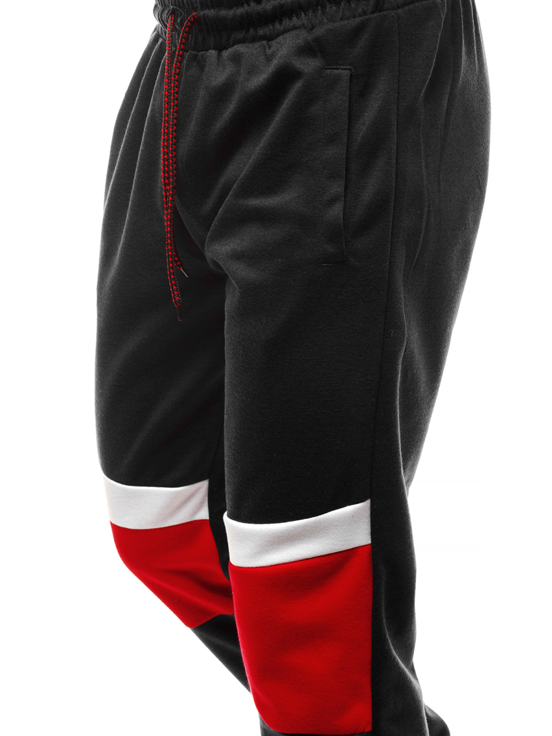 Мъжко долнище на анцуг черни OZONEE JS/JZ11010