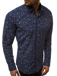 Мъжка риза тъмнсиня OZONEE B/K62